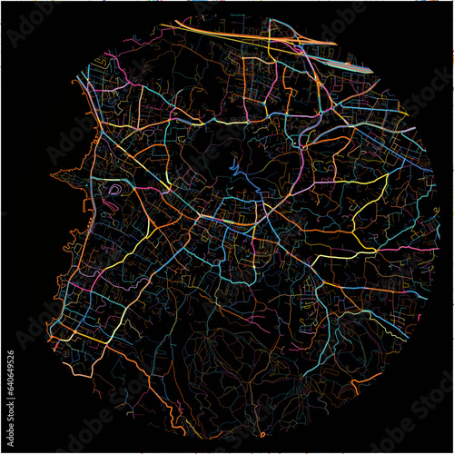 Colorful Map of Six-Fours-les-Plages, Var with all major and minor roads.