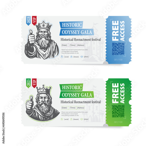 Vector Ticket for Historical Reenactment