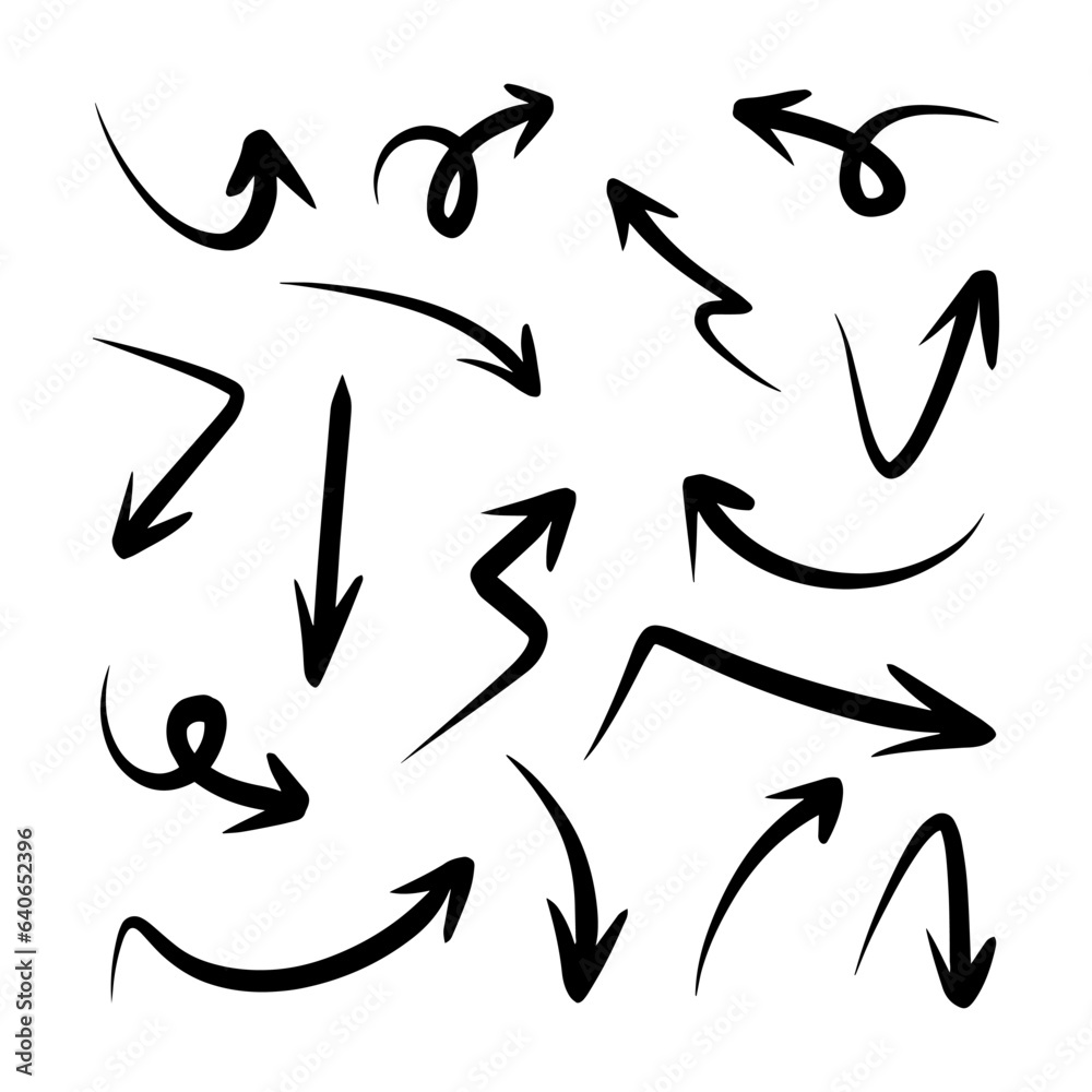 hand doodle arrow set, vector illustration hand doodle arrow set, vector illustration