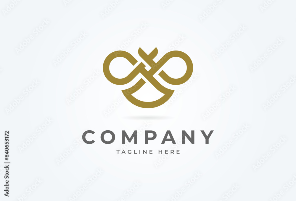Infinity Eagle logo. modern eagle bird with infinity design logo. flat design logo template. vector illustration Infinity Eagle logo. modern eagle bird with infinity design logo. flat design logo template. vector illustration