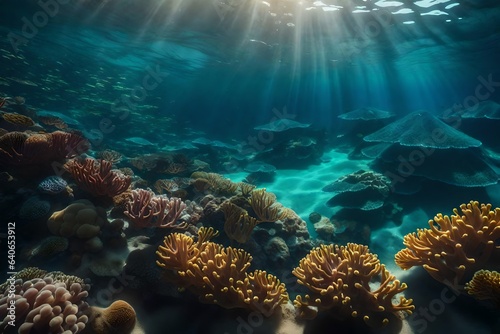 coral reef with fish © Hamza