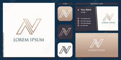 Monogram N logo with creative unique concept for business company or person