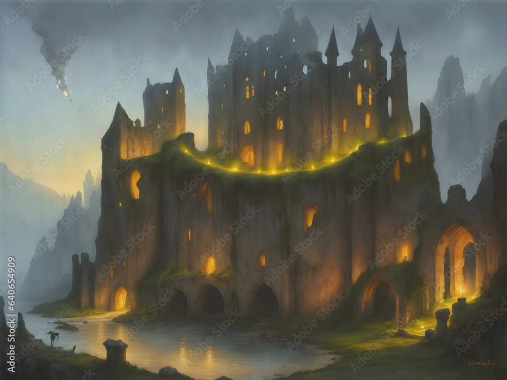 fantasy ruined castle