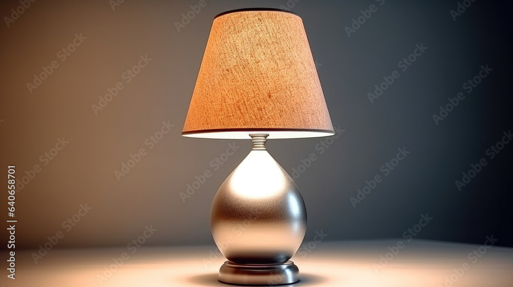 Bedside table lamp in modern contemporary style isolated on white background. Idea for interior design. Generative Ai