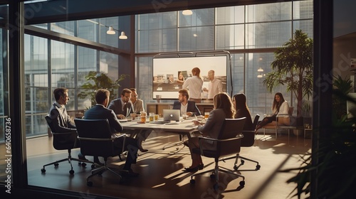 A meeting of businesspeople is taking place in an advertising agency. © Suleyman
