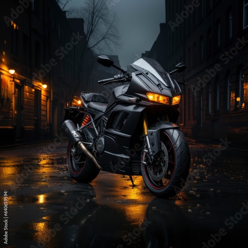 Motorcycle on dark background