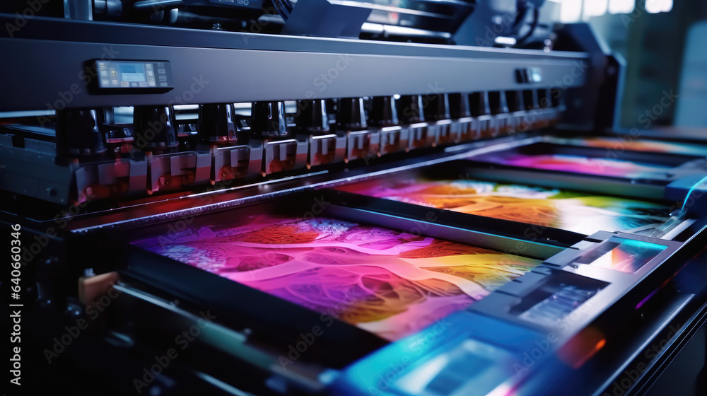 Poster Print A big digital inkjet printing machine 40x22.2 cm