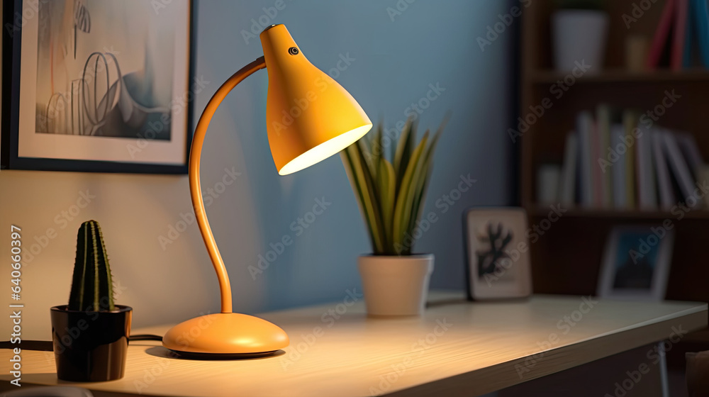 Modern Scandinavian style desk lamp. Idea for interior design. Generative Ai Modern Scandinavian style desk lamp. Idea for interior design. Generative Ai