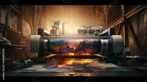 A big digital inkjet printing machine
