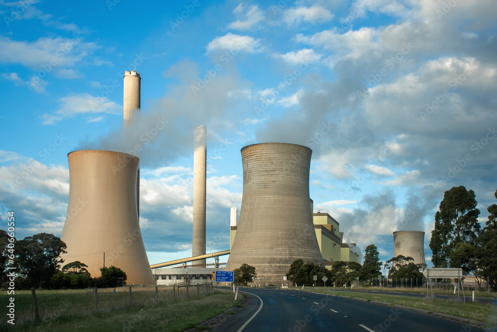 The Loy Yang Power Station exterior view. A brown coal- fired thermal power station located on the outskirts of the city of Traralgon, in south-eastern Victoria, Australia. The Loy Yang Power Station exterior view. A brown coal- fired thermal power station located on the outskirts of the city of Traralgon, in south-eastern Victoria, Australia.