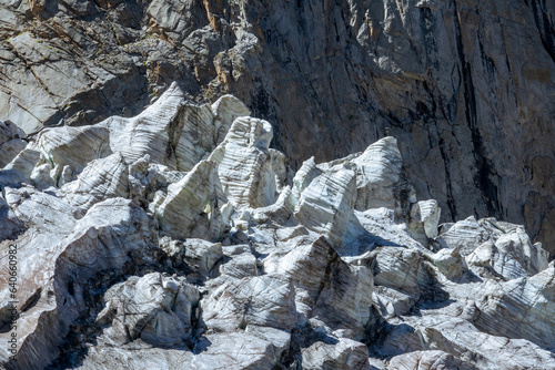 Blocks of ice in the mountains photo