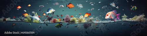 Underwater fictional scene background
