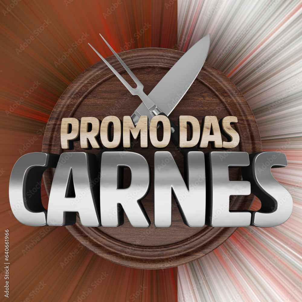 selo 3d ''promo das carnes'' .