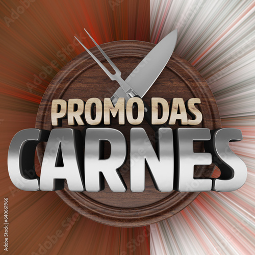 selo 3d ''promo das carnes'' .