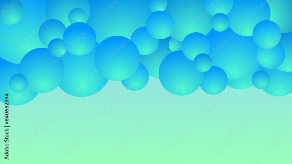 Mass of blue green bubble spheres over light effect gradient background Mass of blue green bubble spheres over light effect gradient background