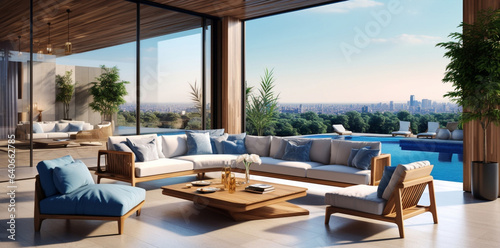 Design modern window luxury furniture interior contemporary home house room living sofa architecture © SHOTPRIME STUDIO