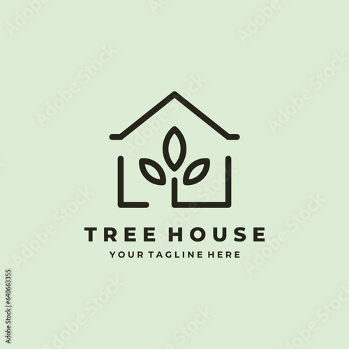 tree house nature logo vector symbol illustration design