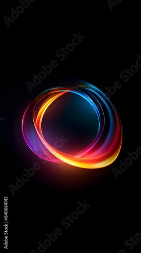 Black background wallpaper for phone with rainbow circles