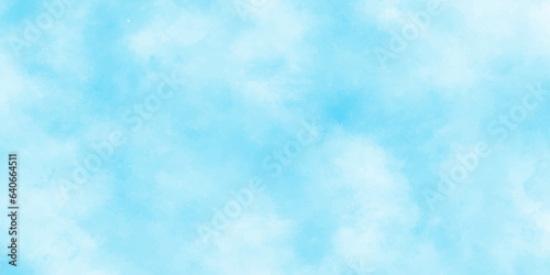 Abstract shinny Summer seasonal natural cloudy blue sky background,Hand painted watercolor shades sky clouds, Bright blue cloudy sky vector illustration.