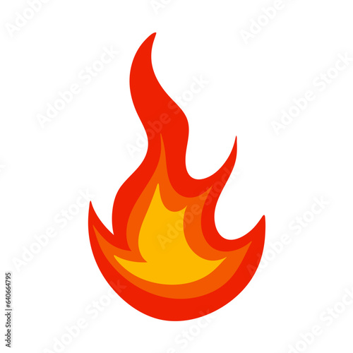 Cartoon flame. Fire fireball, red hot campfire, burn power fiery silhouettes. Vector illustration 