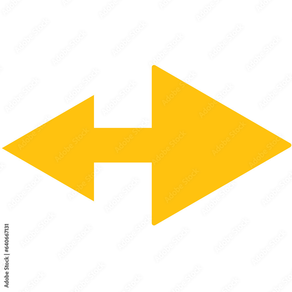 Digital png illustration of double headed yellow arrow on transparent background Digital png illustration of double headed yellow arrow on transparent background