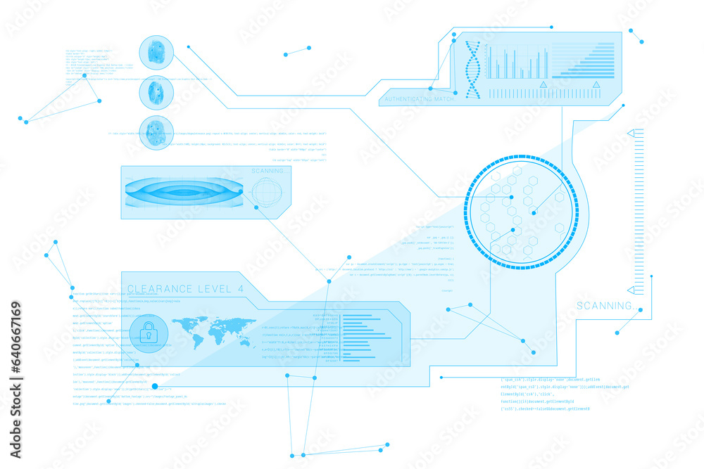 Digital png illustration of blue data processing on interface screen on ...