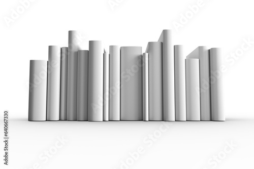 Digital png illustration of blank white book spines on transparent background