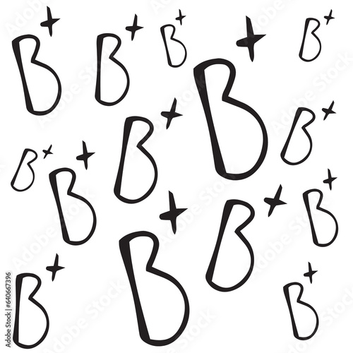 Digital png illustration of b letters on transparent background