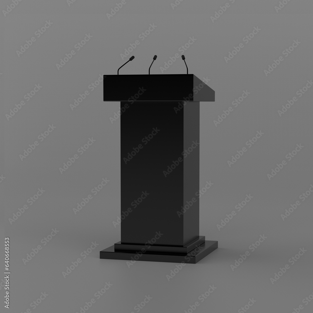 Blank podium speech stand 3d template illustration. Blank podium speech stand 3d template illustration.