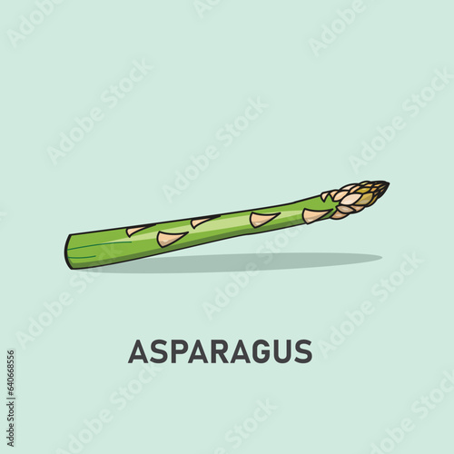 one asparagus very fresh cartoon
