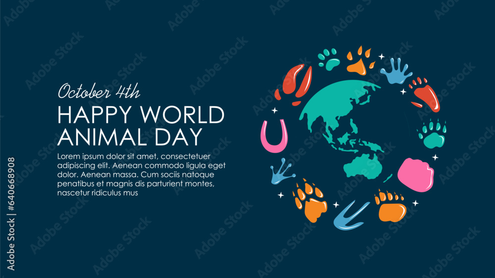 world animal day banner template vector