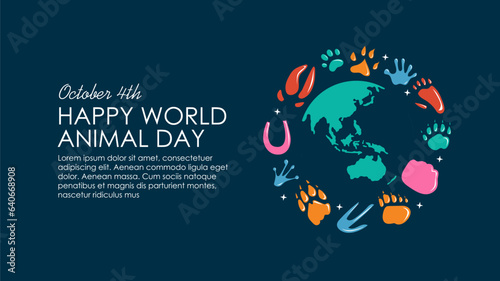 world animal day banner template vector