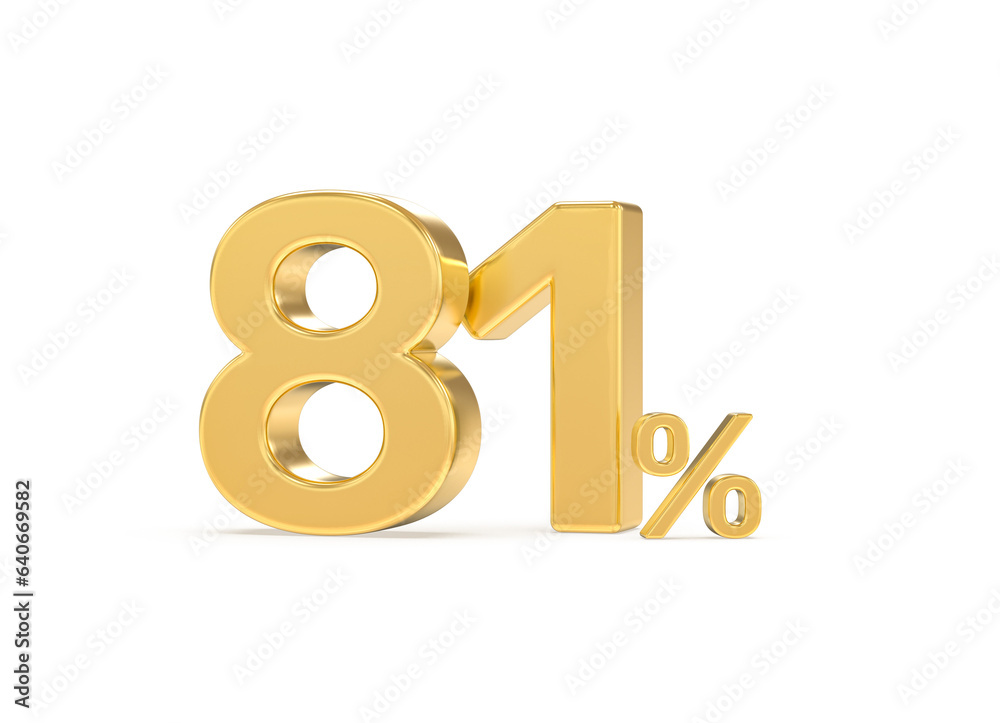 Number percent gold 3d Number percent gold 3d