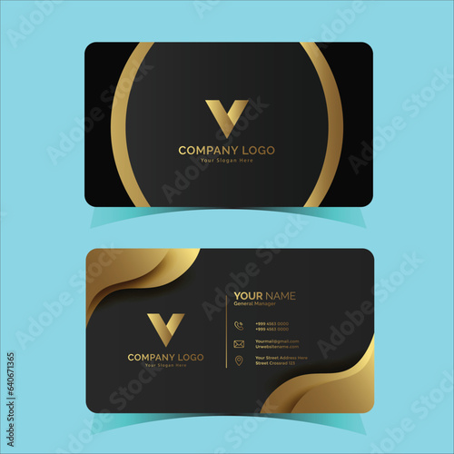 Corporate business card template with a creative design. Illustration in vector format. Design of stationery