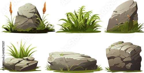 Set of stone vector, ai generated high resualtion stone vector illustration