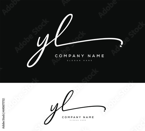 Y L YL initial letter handwriting and signature logo