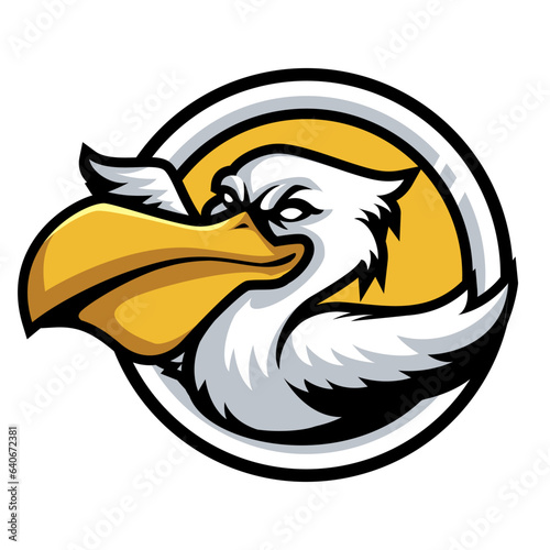 Animal Pelicans Head Mascot for sports and isolate