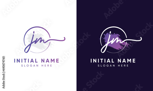 JM Initial letter handwriting and signature logo