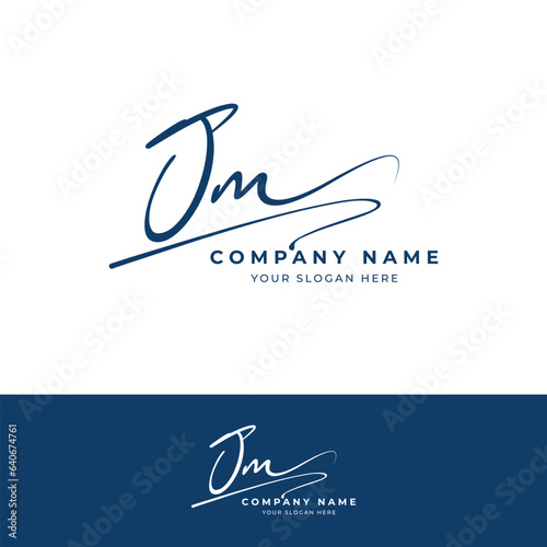 JM initial letter handwriting and signature logo