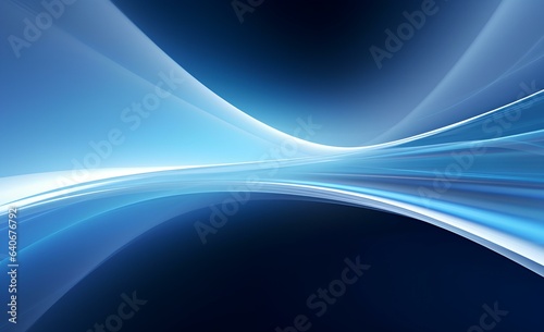 Abstract background with blue radiance, innovations, wave-like movement of rays.