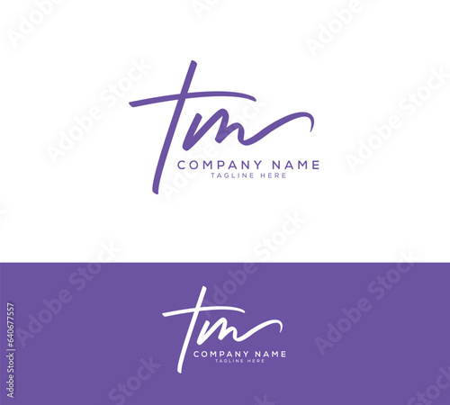 TM Initial letter handwriting and signature logo