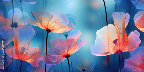 Beautiful Ethereal Flowers Abstract Background 