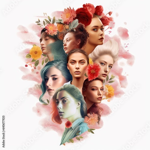 International womans Day poster illustration - Generative AI.