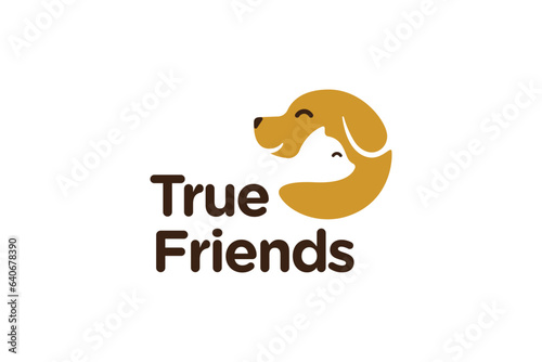 dog and cat logo negative space