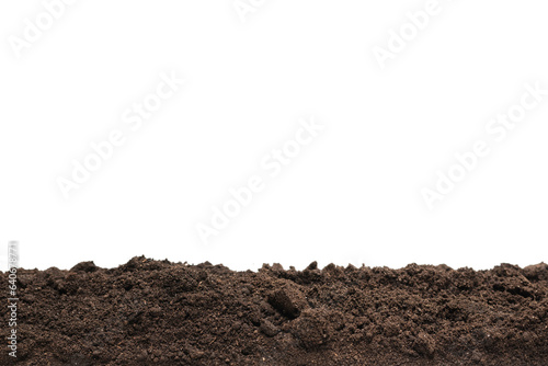 Black land for plant isolated on white background.