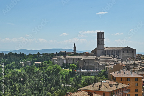 Perugia, colline, case e tetti della città - Umbria