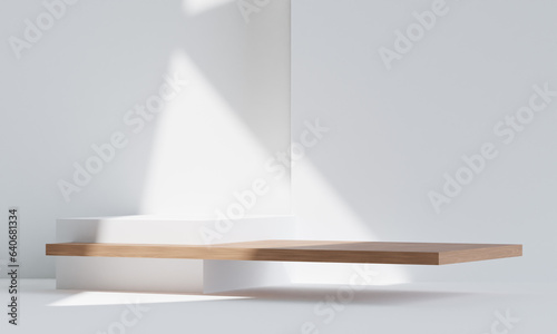 Fototapeta Naklejka Na Ścianę i Meble -  wood podium on for product presentation. 3d illustration
