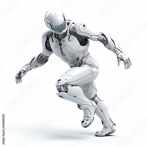 3d rendering of a sci-fi robot character for games 