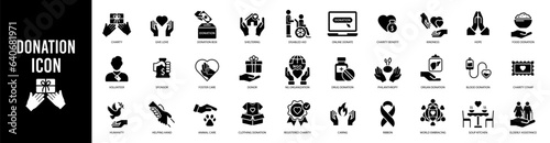 Charity, volunteer,sympathy an helping icon set