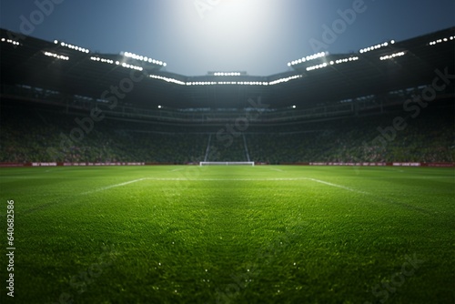 Lush green pitch, where soccer magic unfolds under the sun © Jawed Gfx